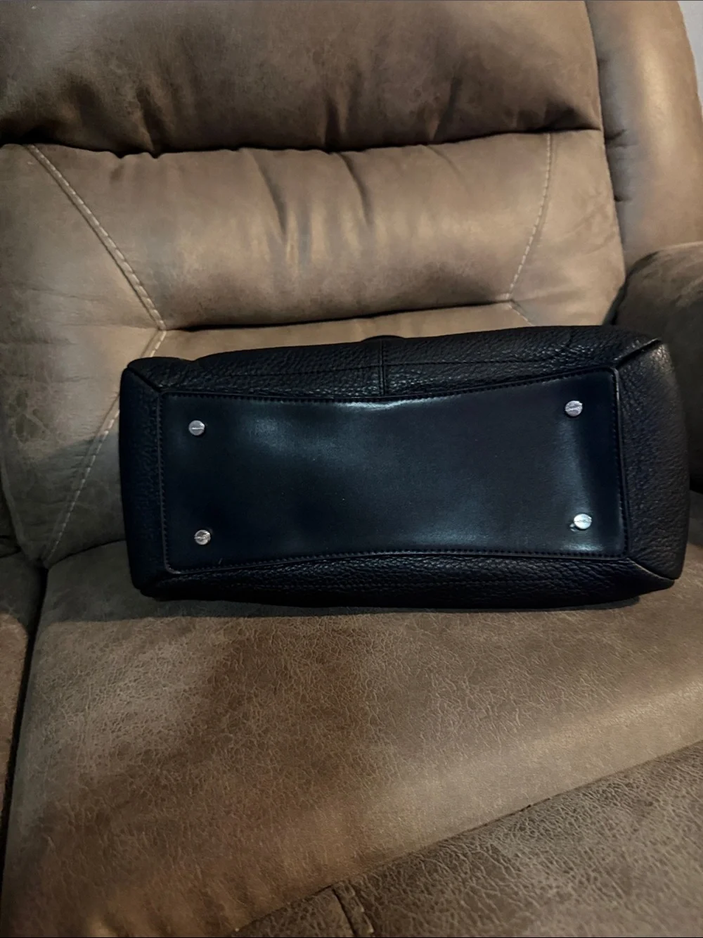Calvin Klein Pebbled Leather Top-Handle Satchel in Black